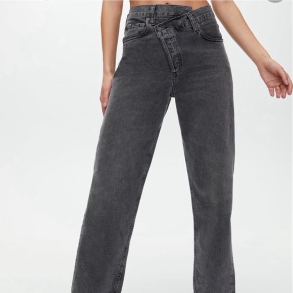 AGOLDE criss cross dark gray wash jeans - Picture 1 of 5